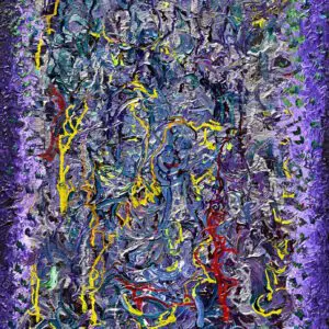 PURPLE PLUNGE by Gayle Printz: deep, dramatic violet motion — original Modern Abstractionist, acrylic on canvas painting