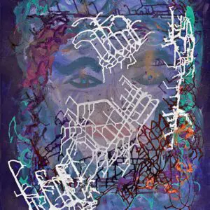 IMPRISONED by Gayle Printz: charged, confined tension — original Modern Abstractionist, acrylic on canvas abstract painting