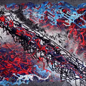 ROB by Gayle Printz: bold, characterful dimensional layering — original Modern Abstractionism, acrylic on canvas abstract painting