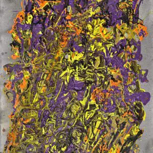HIDING by World Master Artist Gayle Printz: layered, mysterious, shifting, dynamic form — original Museum Quality Modern Abstractionist, acrylic on canvas