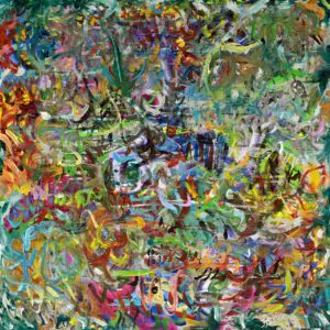 TOGETHER by Gayle Printz: harmonious figuration woven in unity — original Modern Abstractionism, acrylic on canvas