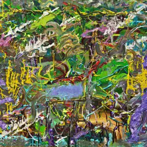 FLAMINGO by Gayle Printz: vivid, graceful poise — original Modern Abstractionist, acrylic on canvas