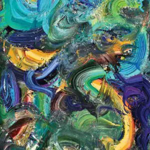 GALACTIC by Gayle Printz: cosmic, swirling, infinite depth — original Modern Abstractionism, acrylic on canvas