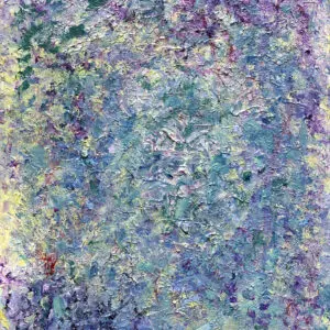 Shown in the COLLECTORS ART PRIZE ART LEGENDS OF OUR TIME publication is PEACEFUL by Gayle Printz: Serene Modern Abstractionist acrylic painting featuring soft layers of seafoam green, powder blue, lavender, and gentle ochre impasto on linen canvas.